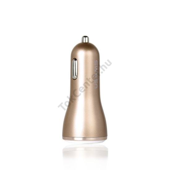 USAMS CC006 2,4A DUPLA SZIVARGYÚJTÓS TÖLTŐVÉG ARANY