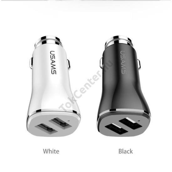 USAMS CC020 2,4A DUPLA SZIVARGYÚJTÓS TÖLTŐVÉG FEKETE