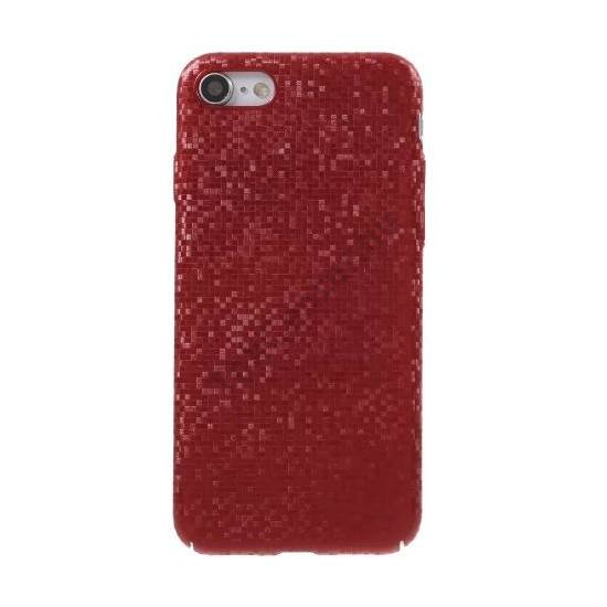 Apple iPhone 7 4.7 / Apple iPhone 8 4.7 / Apple iPhone SE (2020) Műanyag telefonvédő (csillogó, mozaik minta) PIROS	