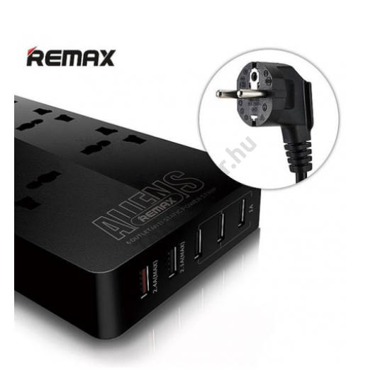 REMAX ALIENS RU-S4 HÁLÓZATI ELOSZTÓ + 5USB PORT FEKETE