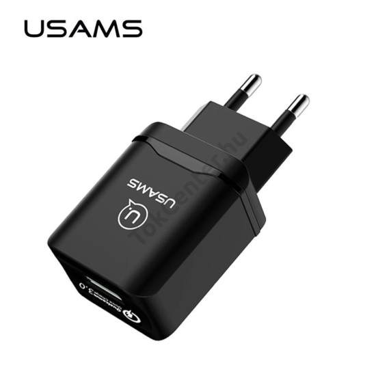 USAMS TRAVEL CC024 QC 3.0 HÁLÓZATI GYORSTÖLTŐVÉG 3A FEKETE