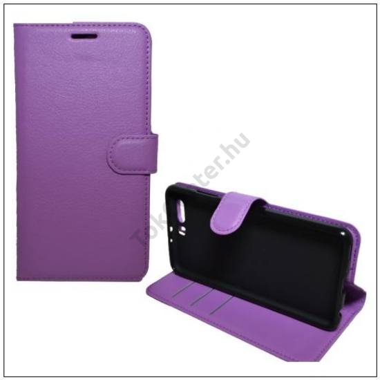 SAMSUNG Galaxy A8 (2018) SM-A530F Tok álló, bőr (FLIP, oldalra nyíló, asztali tartó funkció) LILA	