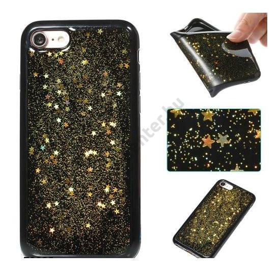 Apple iPhone 7 4.7 / Apple iPhone 8 4.7 / Apple iPhone SE (2020) Szilikon telefonvédő (fényes csillag minta) ARANY
