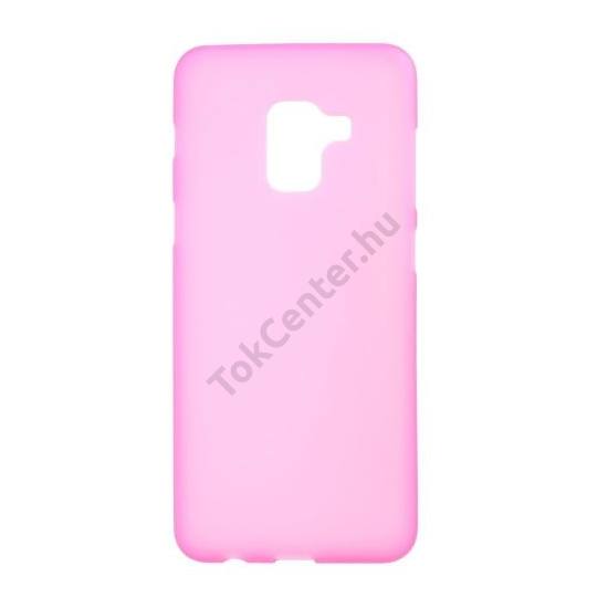 SAMSUNG Galaxy A8 (2018) SM-A530F Telefonvédő gumi / szilikon (matt, fényes keret) RÓZSASZÍN	