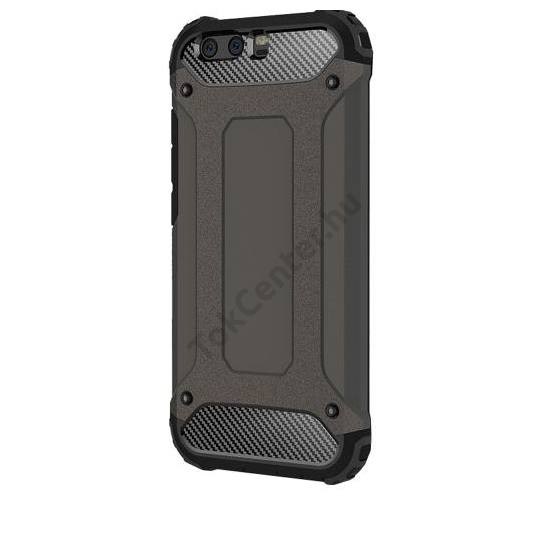 SAMSUNG Galaxy A8 (2018) SM-A530F Defender műanyag telefonvédő (közepesen ütésálló, gumi / szilikon belső, fémhatás) FEKETE	