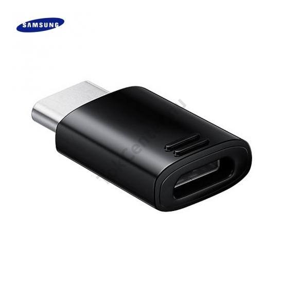 Adapter (microUSB / Type-C, töltéshez, adatátvitelhez) FEKETE	