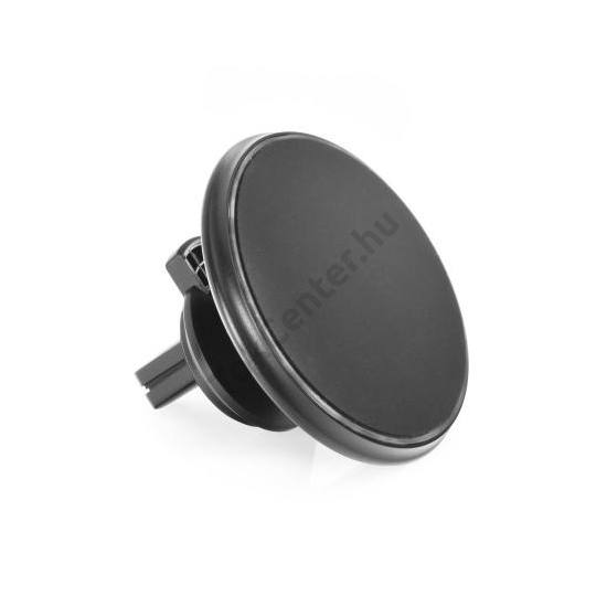 Autós tartó (szellőzőre, 360°-ban forgatható, QI Wireless, vezeték nélküli töltés) FEKETE