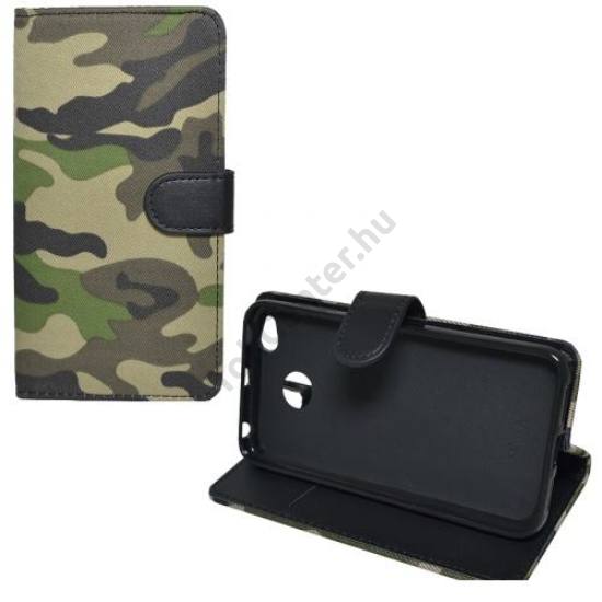 HUAWEI Y5 (2017) Tok álló, bőr (FLIP, mágneses, oldalra nyíló, asztali tartó funkció) TEREPMINTA	