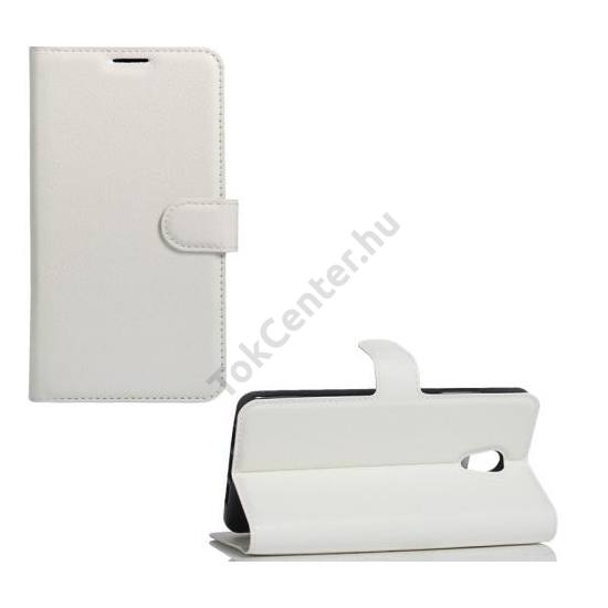 NOKIA 7 Tok, álló, bőr (FLIP, mágneses, asztali tartó funkció) FEHÉR	