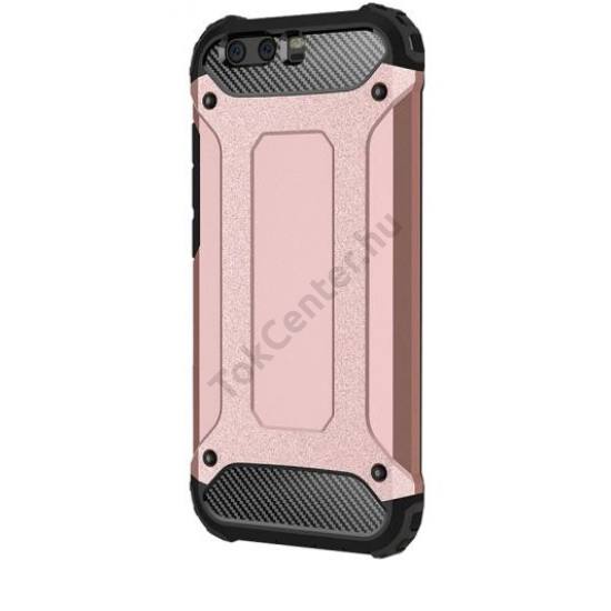 SAMSUNG Galaxy S9 (SM-G960) Defender műanyag telefonvédő (közepesen ütésálló, gumi / szilikon belső, fémhatás) ROZÉARANY	
