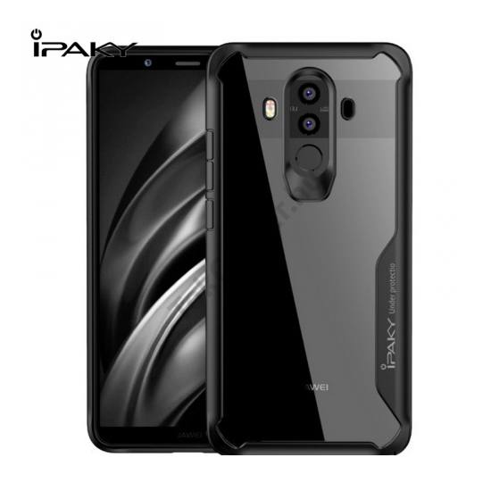 HUAWEI Mate 10 IPAKY műanyag telefonvédő (közepesen ütésálló, átlátszó hátlap, szilikon keret) FEKETE	
