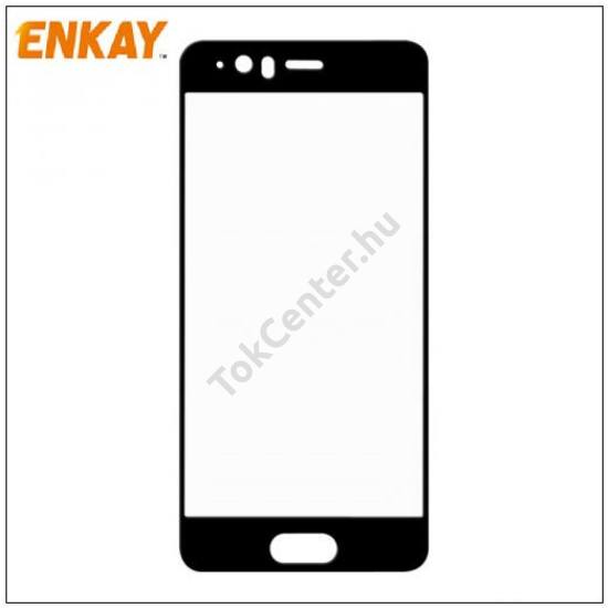 SAMSUNG Galaxy A8 Plus (2018) SM-A730F ENKAY képernyővédő fólia (1db, 3D full cover, íves, ultravékony előlap, edzett üveg, karcálló, 9H, 0.26mm vékony) FEKETE	