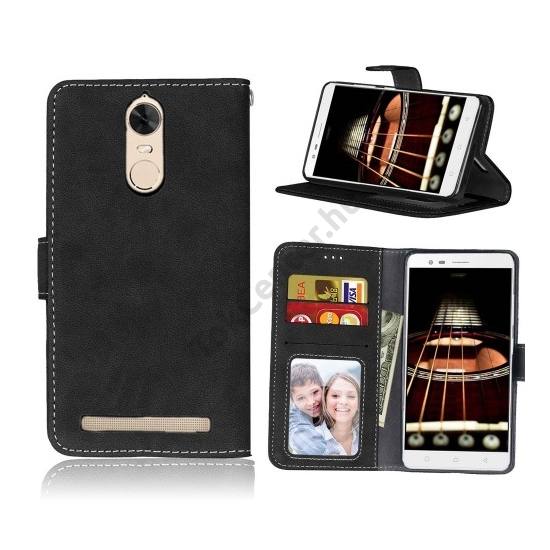 LENOVO K5 Note (A7020) Tok álló, bőr (FLIP, mágneses, oldalra nyíló, asztali tartó funkció) FEKETE	