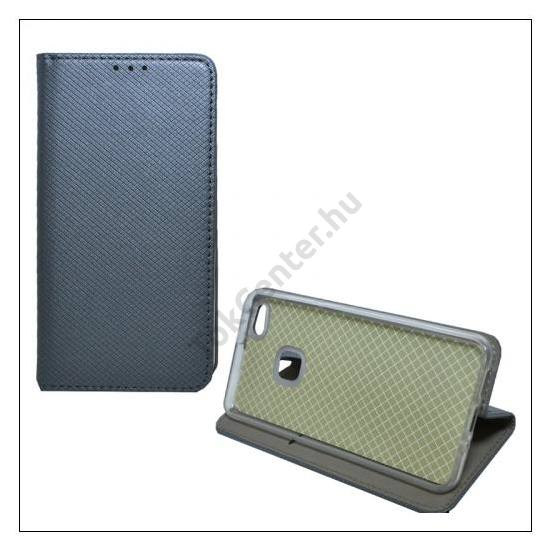 LG K10 (2017) Tok álló, bőr (FLIP, oldalra nyíló, asztali tartó funkció, rombuszminta) EZÜST	