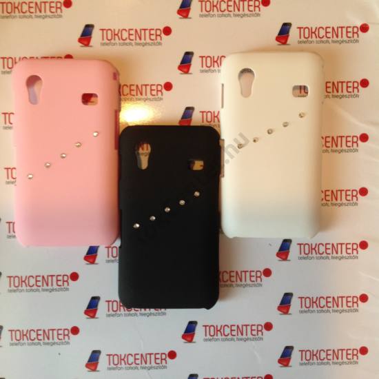 Samsung Galaxy Ace (GT-S5830) köves hátlap, fehér, fekete és rózaszín, 3 db/csomag
