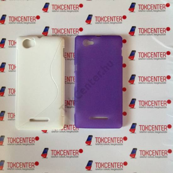 Sony Xperia M (C1905) lila szilikon tok + fehér s-line szilikon tok, 2 db/csomag