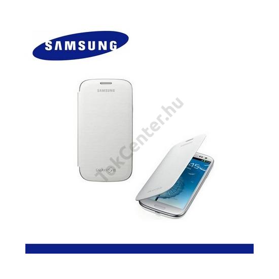 Samsung Galaxy S III. mini (GT-I8190) Műanyag telefonvédő (FLIP, oldalra nyíló) FEHÉR (EFC-1M7FWEGSTD)