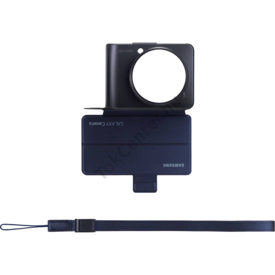 Samsung Galaxy Camera GYÁRI Flip Cover telefontok, Csuklópánttal, FEKETE 