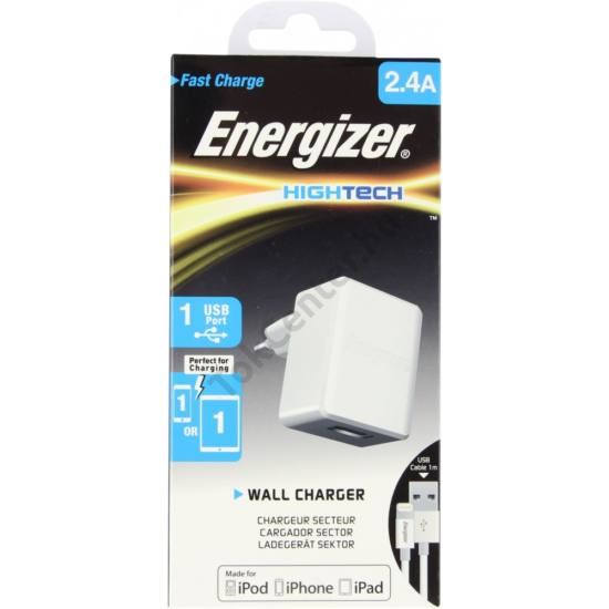Energizer lightning hálózati töltő,1xUSB,2.4A,Fehé