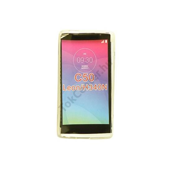 LG C50 Leon TPUS vékony szilikon hátlap,Fehér/Átl