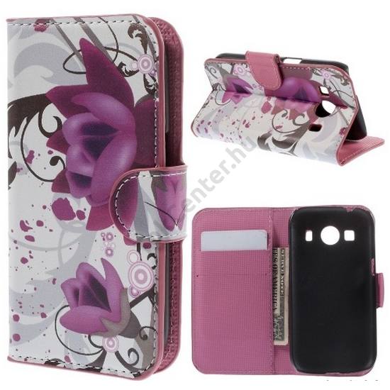 ASUS Zenfone Go (ZB452KG) Tok álló, bőr (FLIP, oldalra nyíló, asztali tartó funkció, lótuszvirág minta) FEHÉR