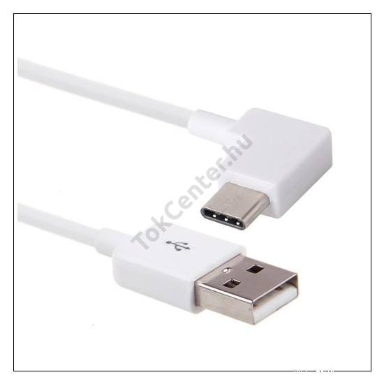 Adatátvitel adatkábel (Type-C, 100 cm, 90 fokos / derékszög) FEHÉR