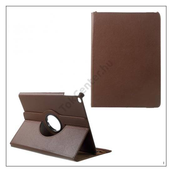 Apple IPAD 9.7 (2017) /Apple IPAD 9.7 (2018) Tok álló, bőr (FLIP, asztali tartó funkció, 360°-ban forgatható) BARNA	