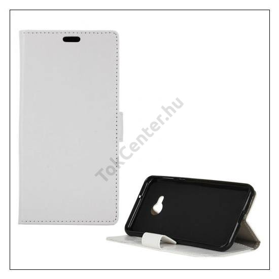 NOKIA 6 Tok álló, bőr (FLIP, oldalra nyíló, asztali tartó funkció) FEHÉR	