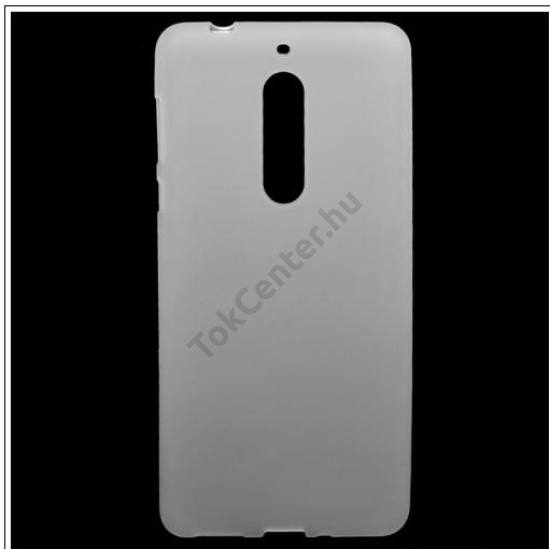 NOKIA 5 Telefonvédő gumi / szilikon (matt, fényes keret) FEHÉR	