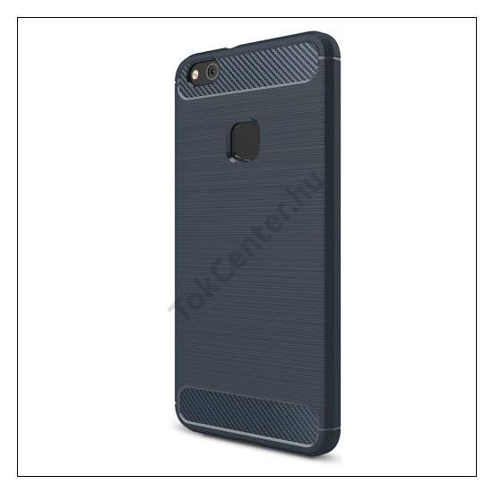NOKIA 3 Telefonvédő gumi / szilikon (közepesen ütésálló, szálcsiszolt, karbonminta) SÖTÉTKÉK	