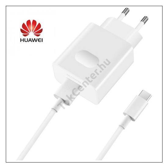 Hálózati töltő USB aljzat (9V / 2000mA, Type-C kábel, gyorstöltés támogatás) FEHÉR	