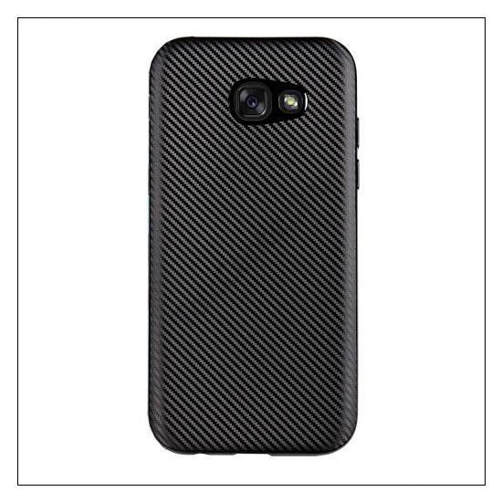 SAMSUNG Galaxy A5 (2017) (SM-A520F) Telefonvédő gumi / szilikon (karbon minta) FEKETE	
