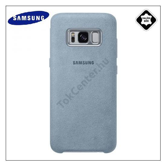 SAMSUNG Galaxy S8 Plus (SM-G955) Műanyag telefonvédő (Alcantara textilbevonat) MENTAZÖLD	
