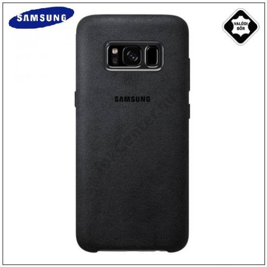 SAMSUNG Galaxy S8 Plus (SM-G955) Műanyag telefonvédő (Alcantara textilbevonat) SÖTÉTSZÜRKE	