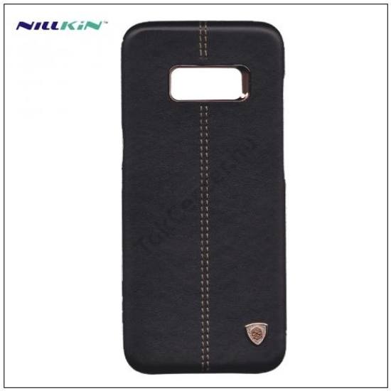 SAMSUNG Galaxy S8 (SM-G950) NILLKIN ENGLON műanyag telefonvédő (bőrbevonat, varrásminta) FEKETE	