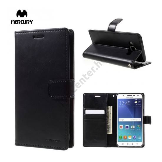 SAMSUNG Galaxy A5 (2017) (SM-A520F) MERCURY BLUE MOON DIARY tok álló, bőr (FLIP, mágneses, oldalra nyíló, asztali tartó funkció) FÉNYES FEKETE	