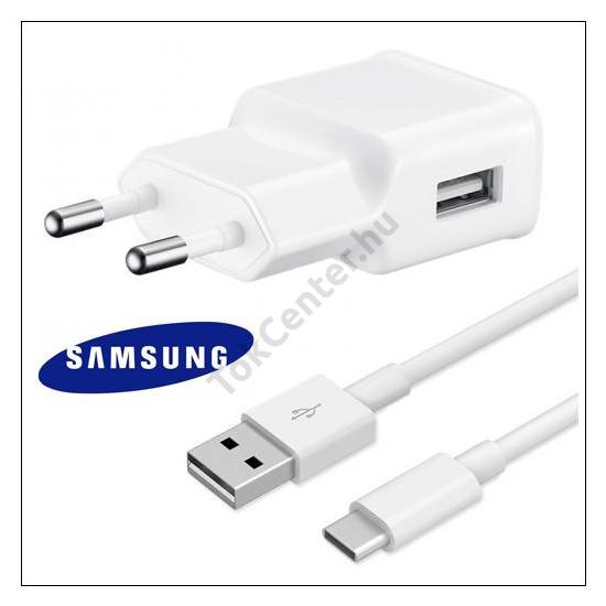 Hálózati töltő USB aljzat (5V / 2000 mA, USB Type-C kábel, gyorstöltés támogatás) FEHÉR	