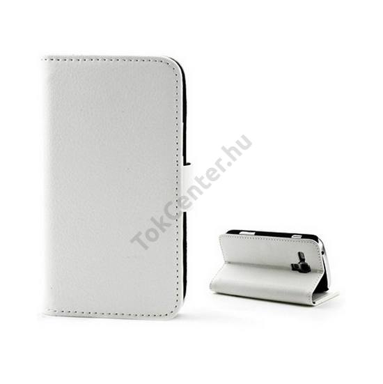HUAWEI P9 lite (2017) Tok álló, bőr (FLIP, mágneses, oldalra nyíló, asztali tartó funkció) FEHÉR	
