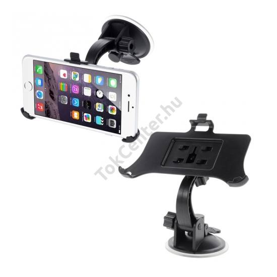 Apple iPhone 6 Plus 5.5`` Gépkocsi / autó tartó (tapadókorongos, állítható kar) FEKETE