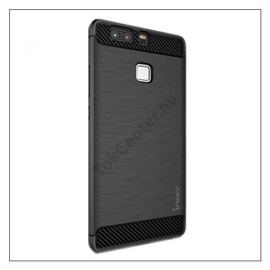 HUAWEI nova IPAKY telefonvédő gumi / szilikon (közepesen ütésálló, szálcsiszolt, karbonminta) FEKETE	