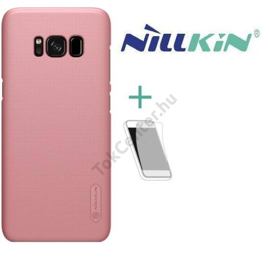 SAMSUNG Galaxy A3 (2017) (SM-A320F) NILLKIN SUPER FROSTED műanyag telefonvédő (gumírozott, érdes felület, képernyővédő fólia, tisztítókendő) ROZÉARANY	