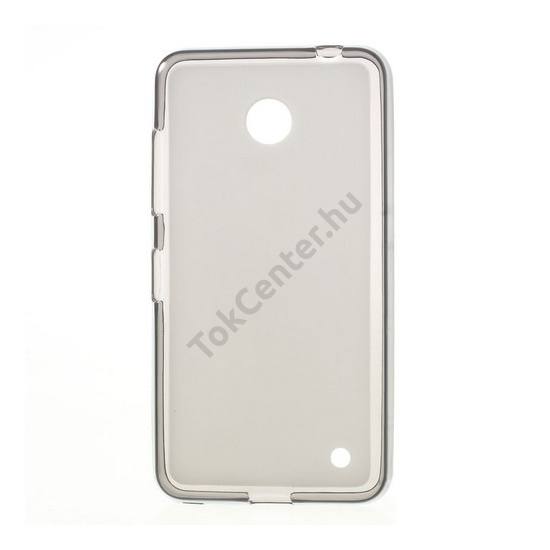 Nokia Lumia 630 Telefonvédő gumi / szilikon (fényes keret) FÜSTSZÍNŰ