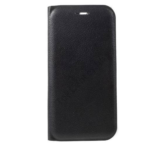 SAMSUNG Galaxy A3 (2017) (SM-A320F Tok álló, bőr (FLIP, oldalra nyíló) FEKETE	