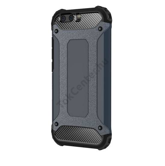 XIAOMI Redmi 4 Defender műanyag telefonvédő (közepesen ütésálló, gumi / szilikon belső, fémhatás) FEKETE	