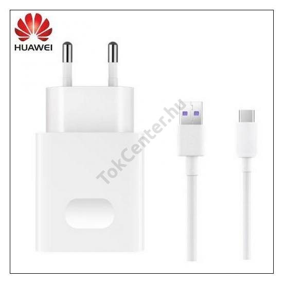 Hálózati töltő USB aljzat (9V / 2000mA, Type-C kábel, gyorstöltés támogatás) FEHÉR	