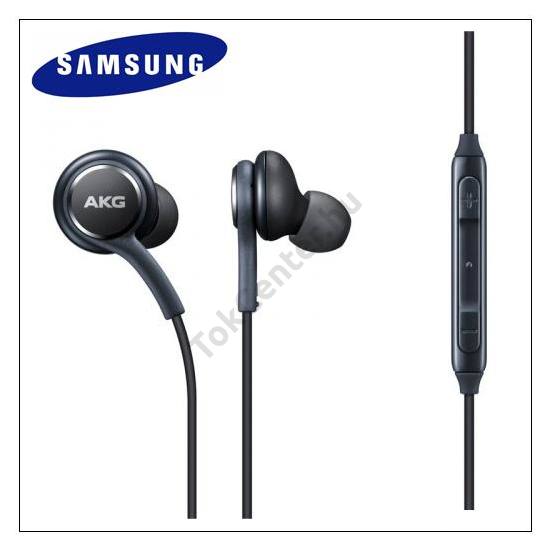 Fülhallgató SZTEREO (3.5mm jack, felvevő gomb, hangerő szabályzó, 2 pár fülgumi, Tuned by AKG) FEKETE