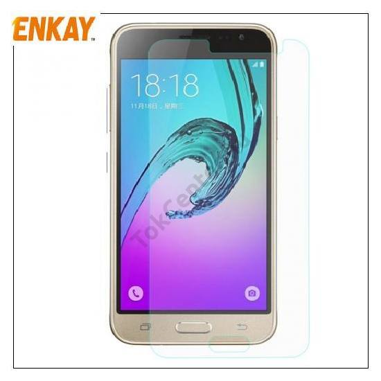 SAMSUNG Galaxy J3 (2016) (SM-J320) ENKAY képernyővédő üveg (2.5D lekerekített szél, karcálló, 0.26mm, 9H, NEM ÍVES) ÁTLÁTSZÓ