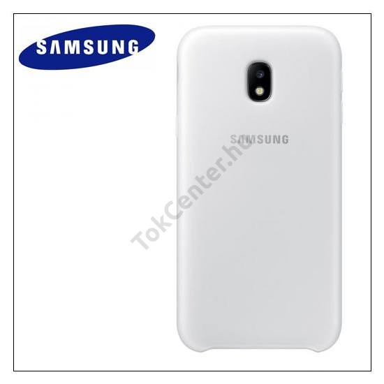 SAMSUNG Galaxy J7 (2017) (SM-J730) Műanyag telefonvédő (dupla rétegű, gumírozott) FEHÉR	
