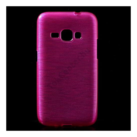 Samsung Galaxy J1 (2016) (SM-J120) Telefonvédő gumi / szilikon (szálcsiszolt mintázat) MAGENTA