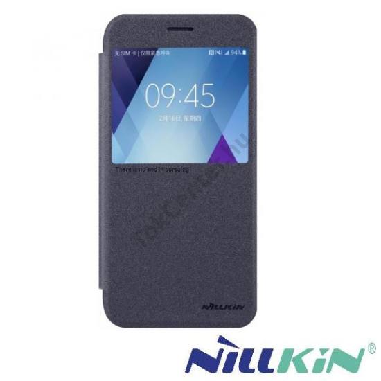HUAWEI nova plus NILLKIN SPARKLE műanyag telefonvédő (mikroszálas bőr flip, oldalra nyíló, S-View Cover) FEKETE	